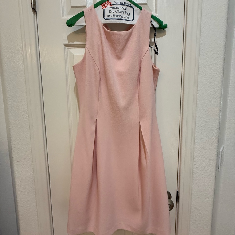 Vince Camuto Pink Pleated Midi Dress